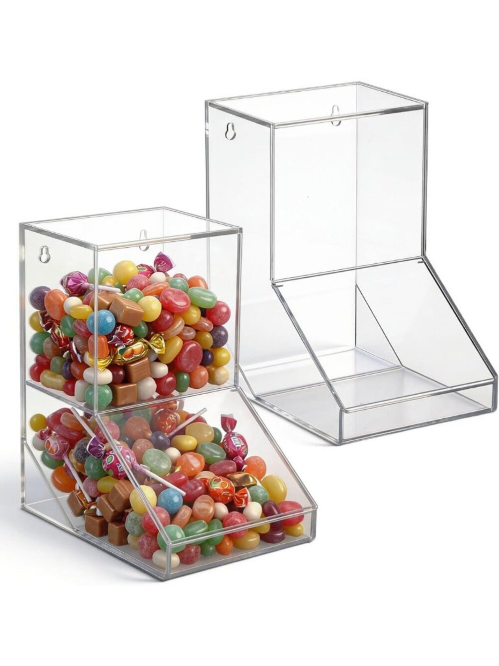 Acrylic Candy Dispenser Set - Clear Storage for Chocolate, Treats & Snacks, Wall